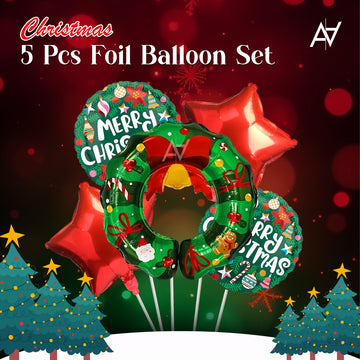 Christmas 5 Pcs Foil Balloon Set