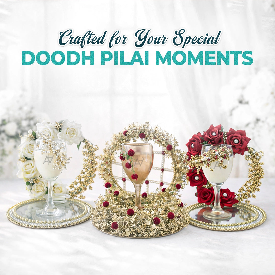 Doodh Pilai Glass Tray -  Wedding Tray