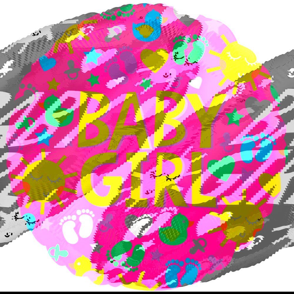 Baby Girl Round Foil Balloons - ardor