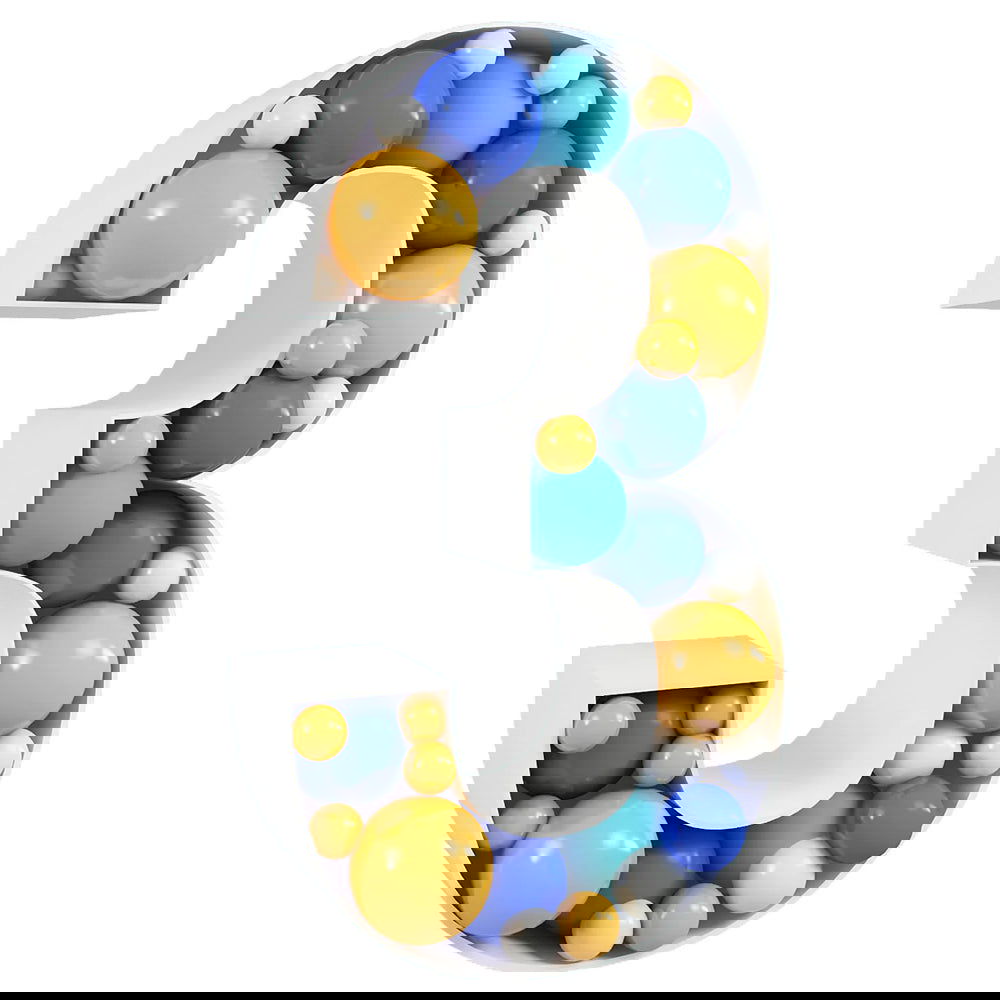 DIY 3 Number Balloon Mosaic - ardor