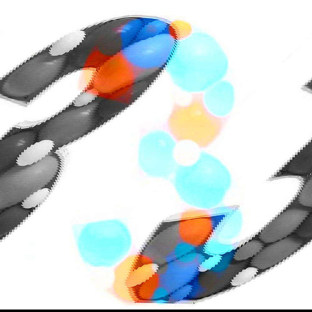 DIY 3 Number Balloon Mosaic - ardor