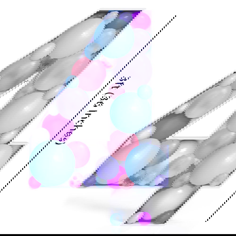 DIY 4 Number Balloon Mosaic - ardor