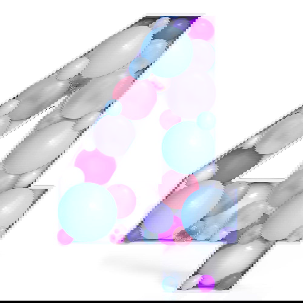 DIY 4 Number Balloon Mosaic - ardor