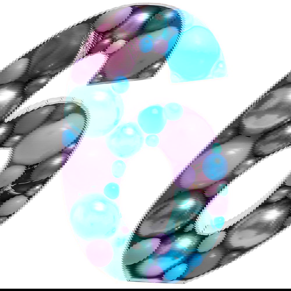 DIY 6 Number Balloon Mosaic - ardor