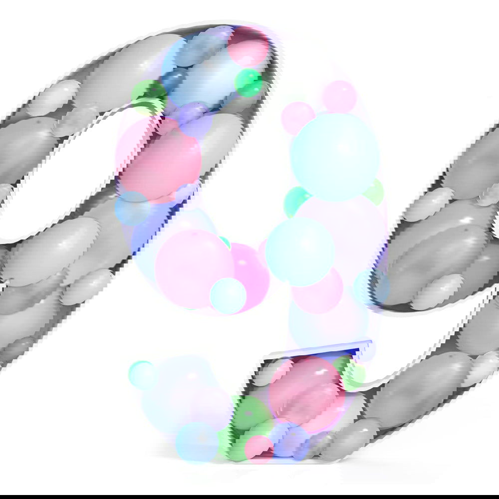 DIY 9 Number Balloon Mosaic - ardor