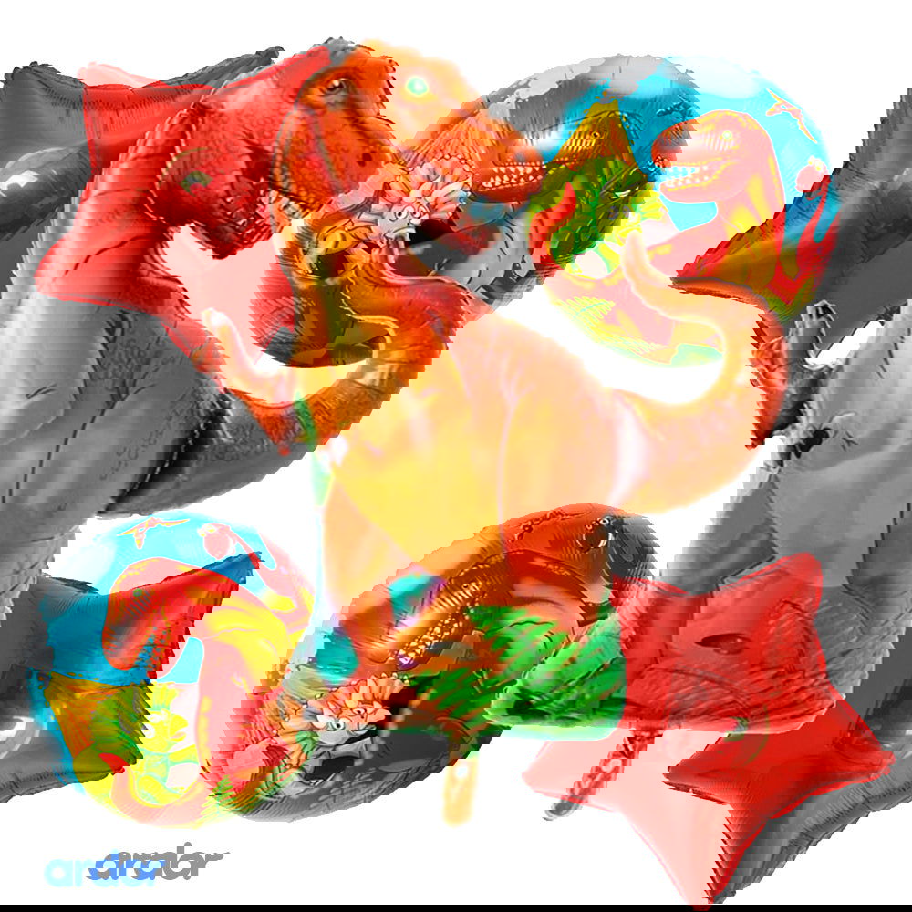 Dinosaur Foil Balloon 5 Pcs Set - ardor