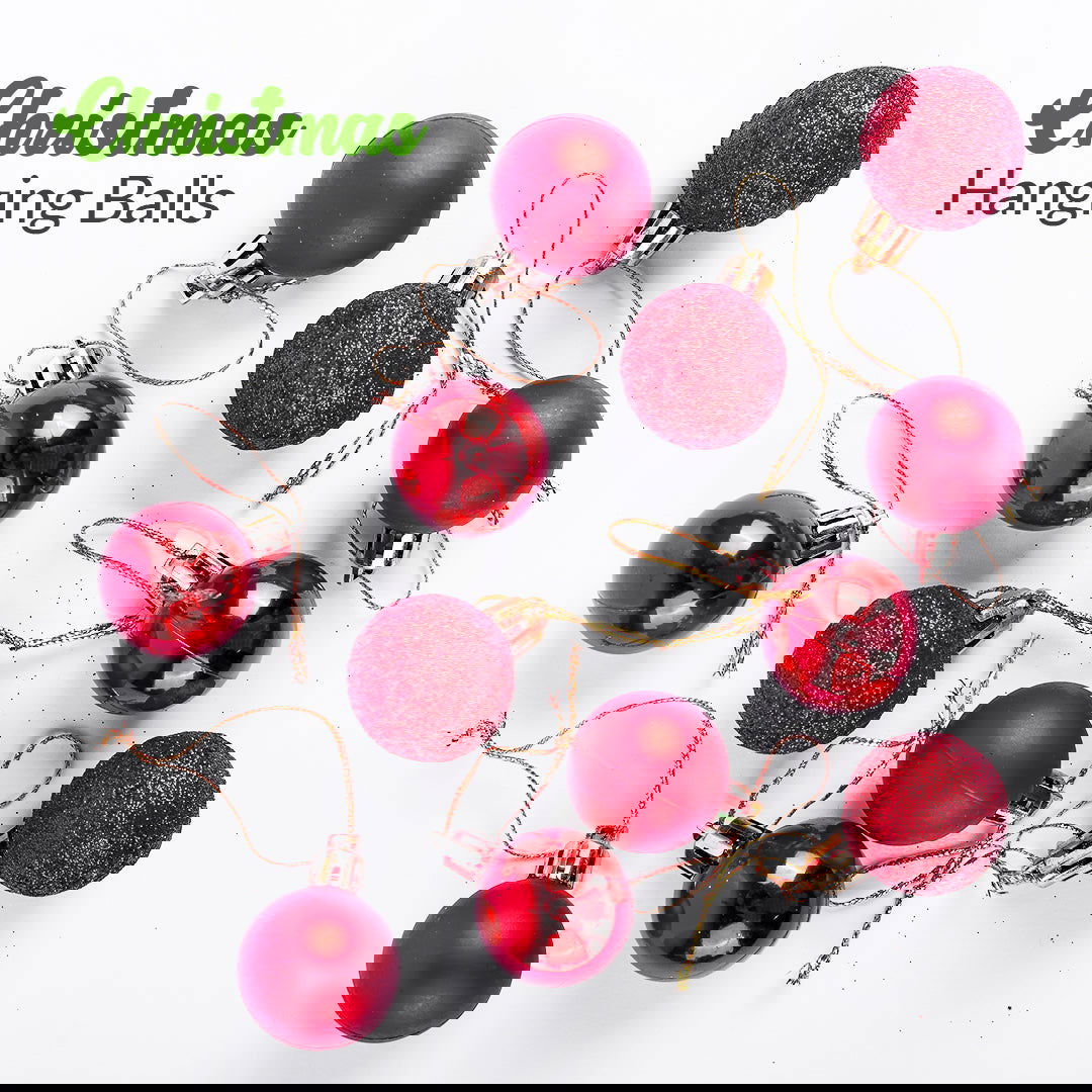 Golden & Red Hanging Ball 6 Pcs for Christmas Party Decor - ardor