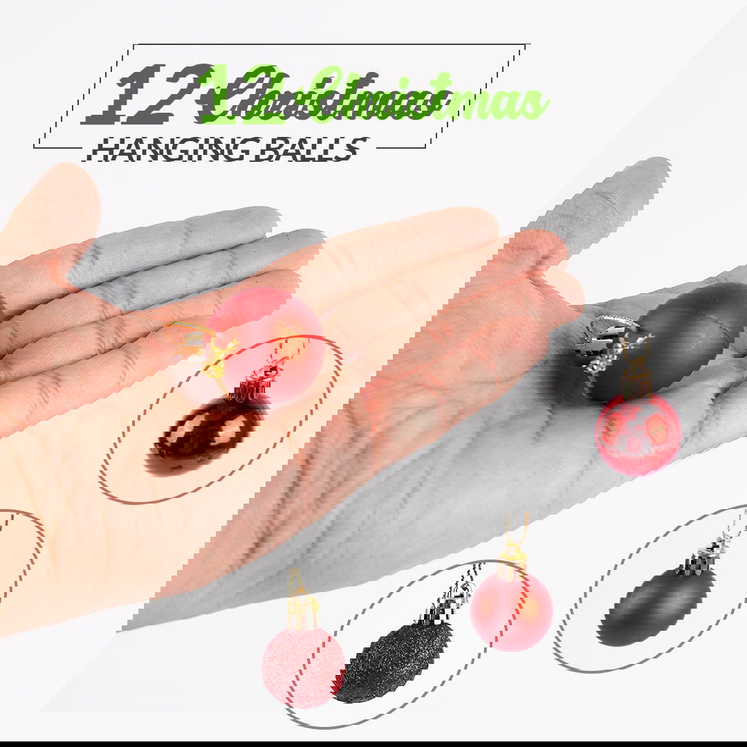 Golden & Red Hanging Ball 6 Pcs for Christmas Party Decor - ardor