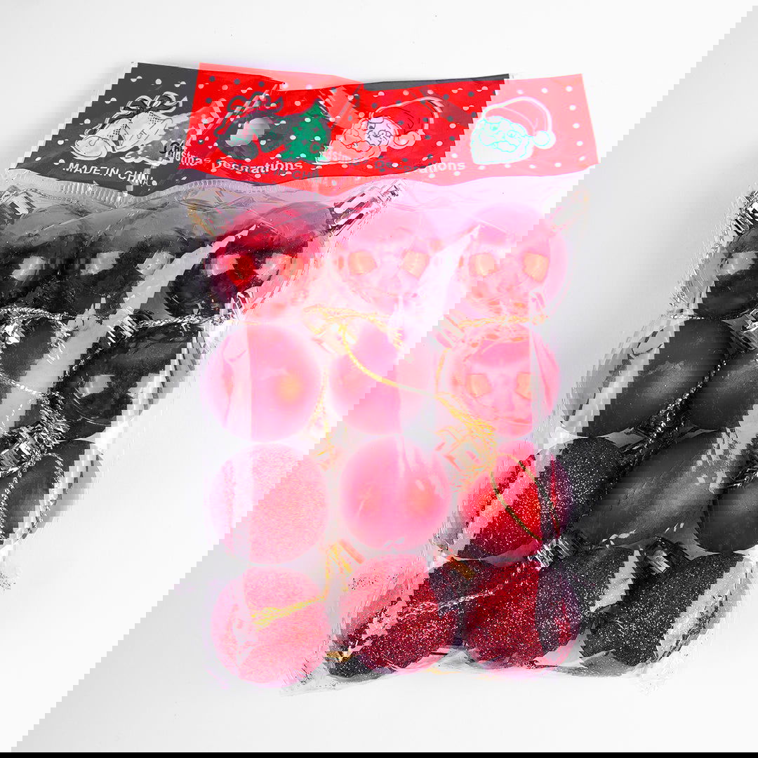 Golden & Red Hanging Ball 6 Pcs for Christmas Party Decor - ardor