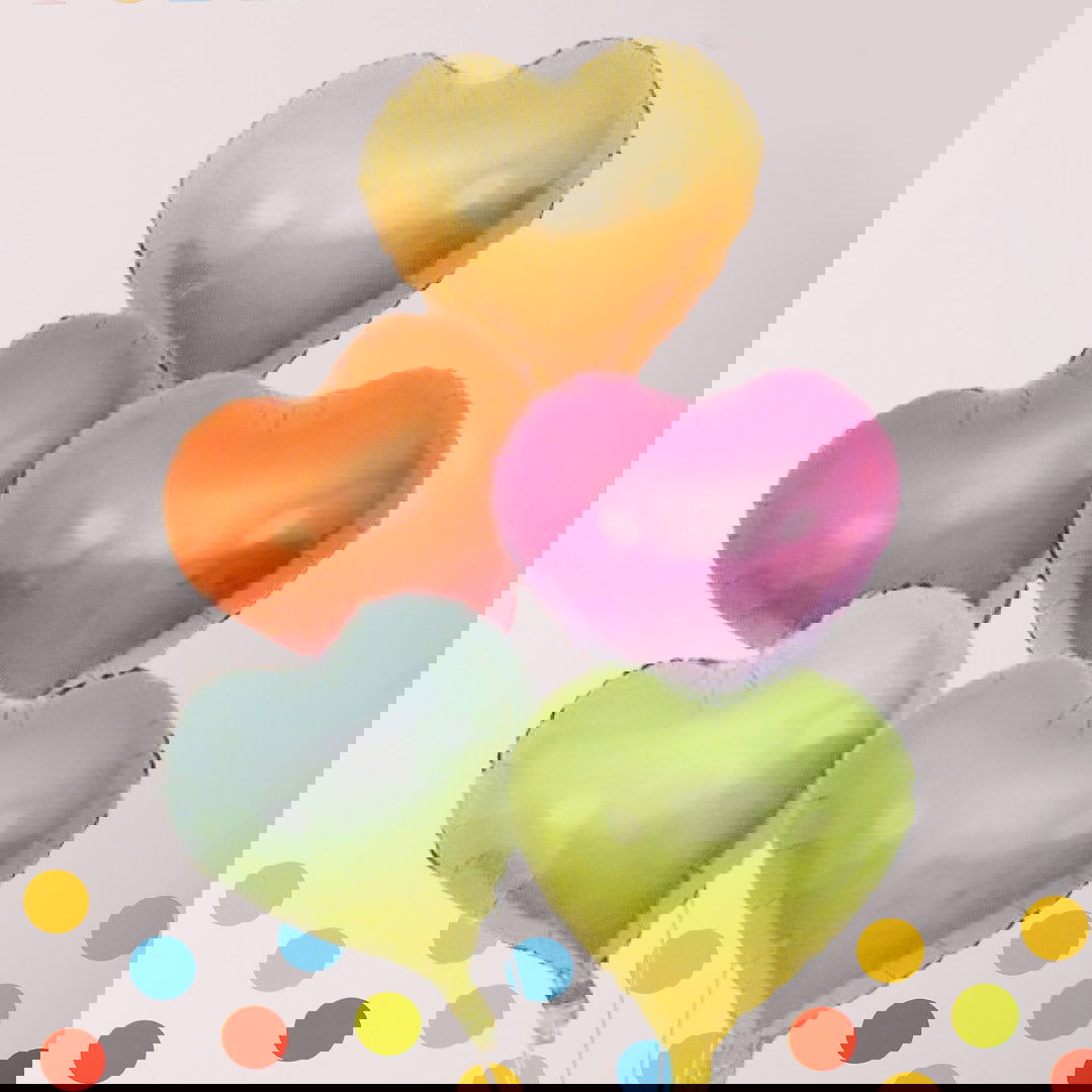 Heart Foil Balloons 5 Pcs Set