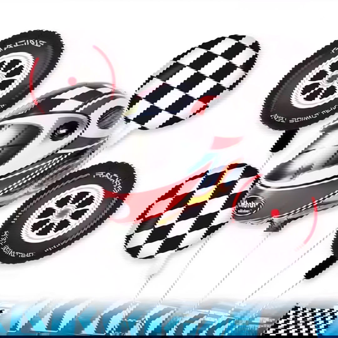 Helmet Tire Foil Balloons 5 Pcs Set