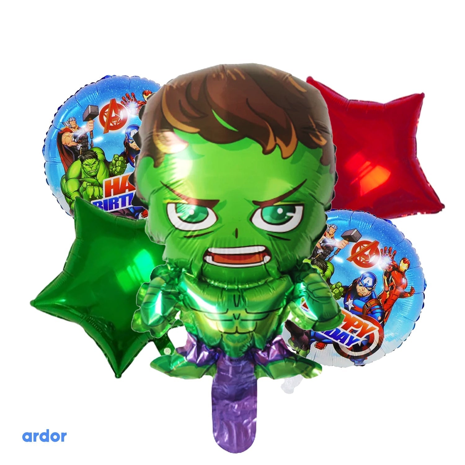 Hulk Foil Balloons 5 Pcs Set - ardor