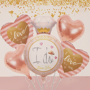 I Do Ring Foil Balloons 5 Pcs Set