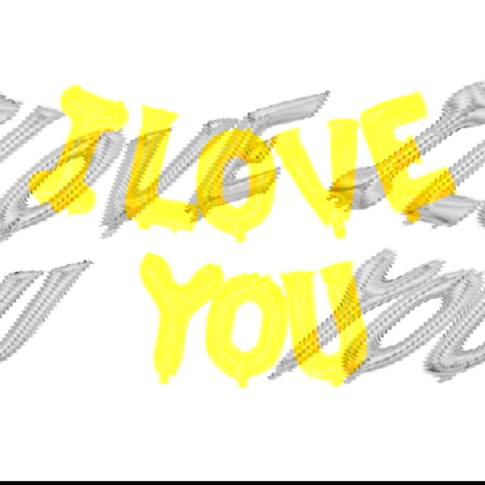 I Love You Golden Colored Balloon - ardor