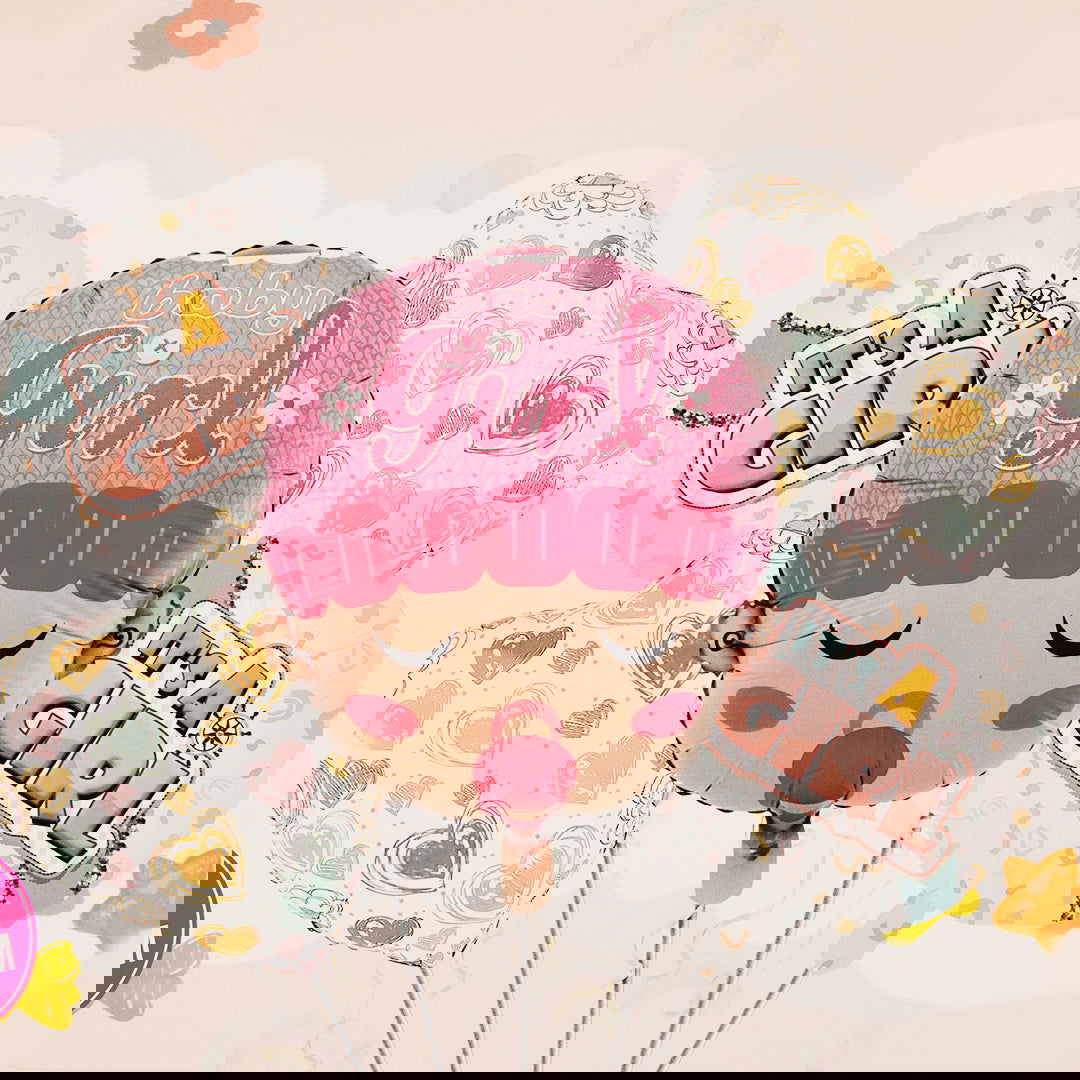 Its a Girl Face 5 Pcs Foil Balloon Set