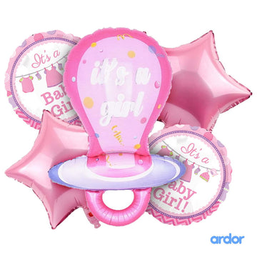 Its a Girl Pacifier 5 Pcs Foil Balloons Set - ardor