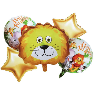 Loin Foil Balloons 5 Pcs Set