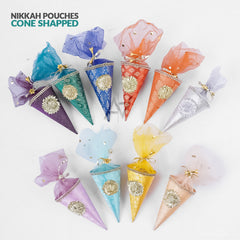 Pack of 10 - Cone Shape Nikkah Pouches