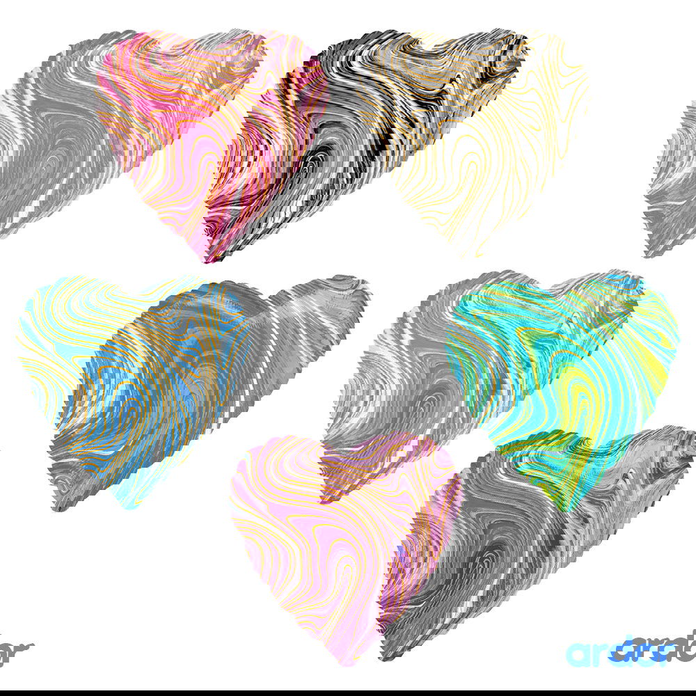 Marble Heart Foil Balloons - ardor