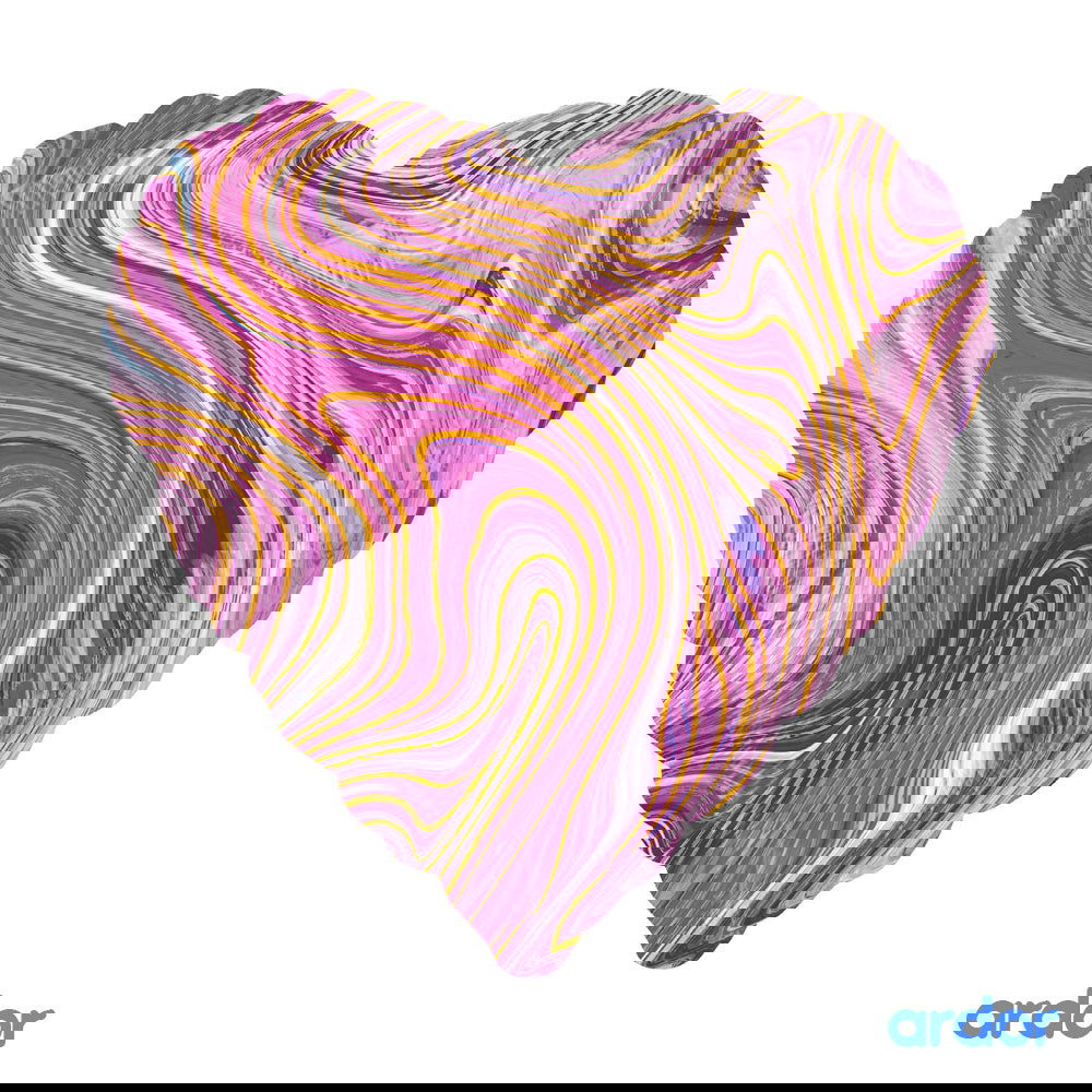 Marble Heart Foil Balloons - ardor