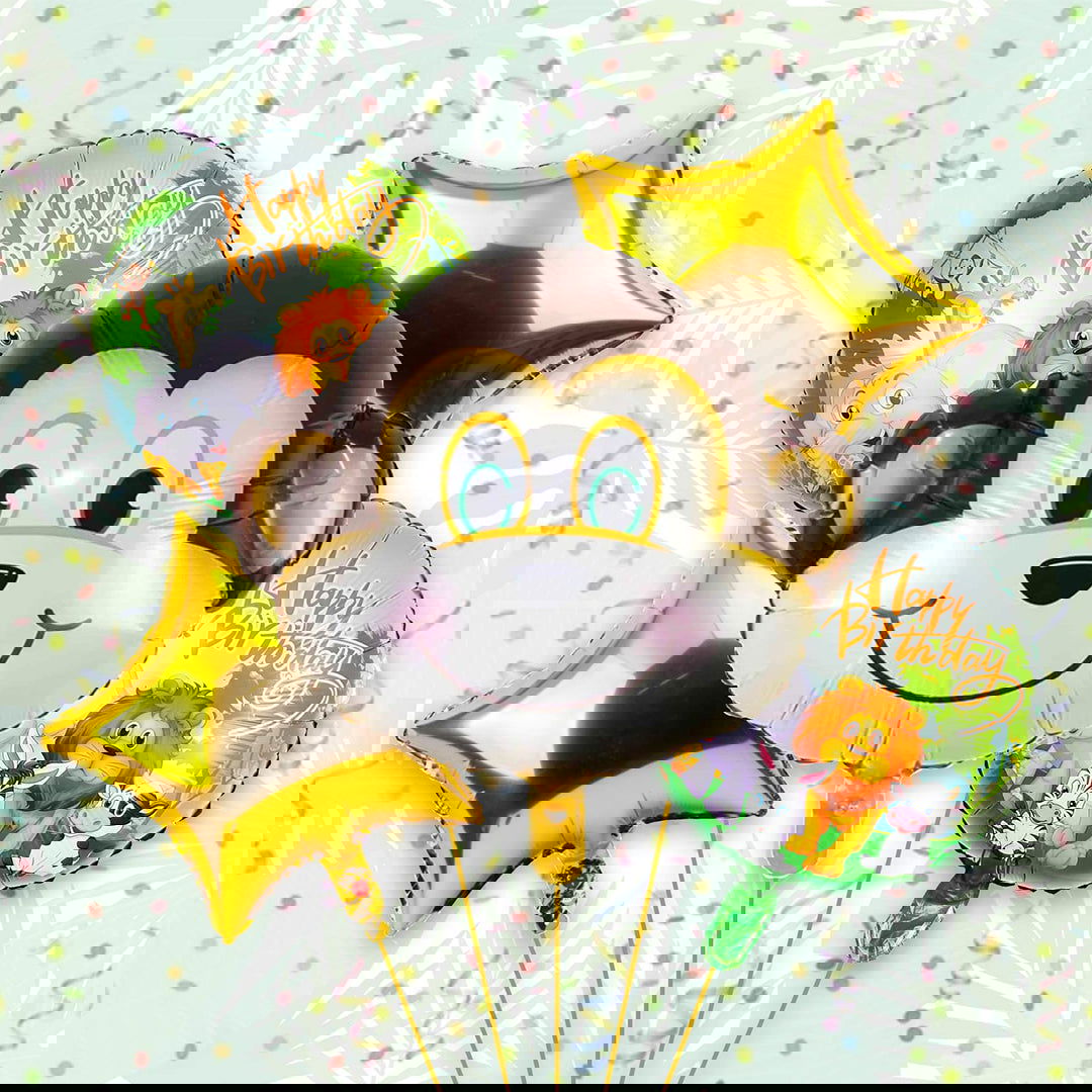 Monkey Foil Balloons 5 Pcs Set