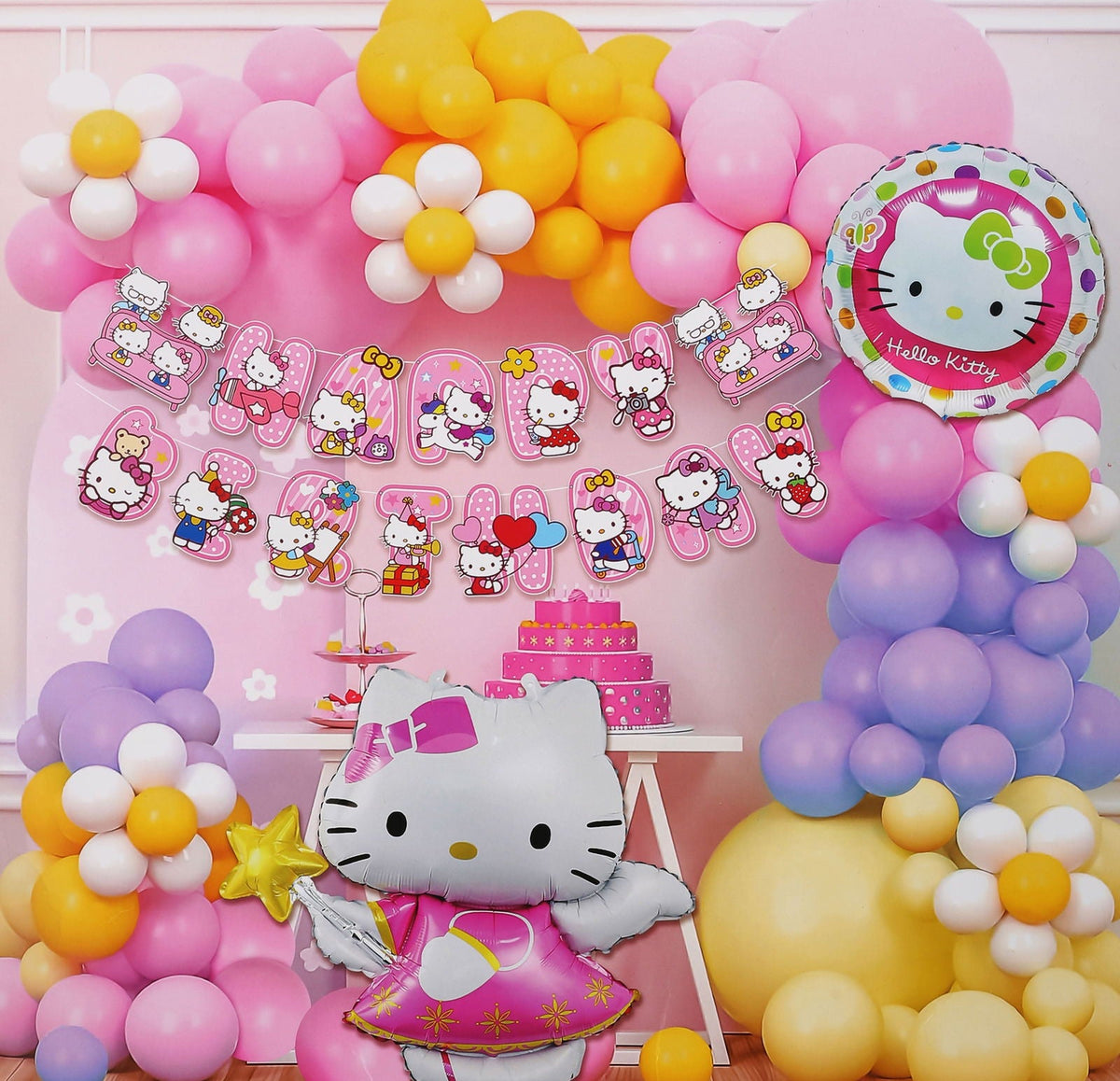 Pack of 100 | Birthday Party Pack | Hello Kitty Theme Birthday Party decor - ardor