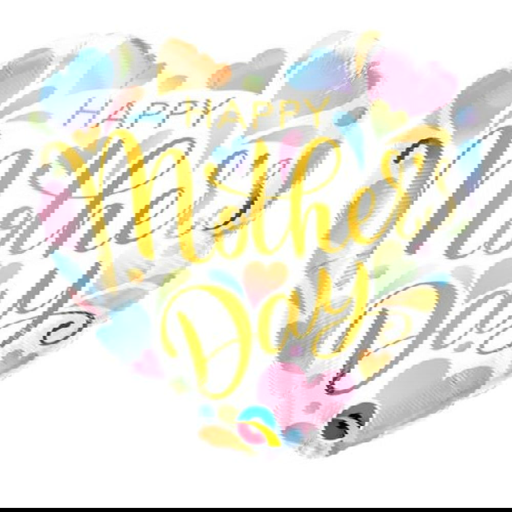 Qualatex Happy Mother's Day Heart Foil Balloons - ardor