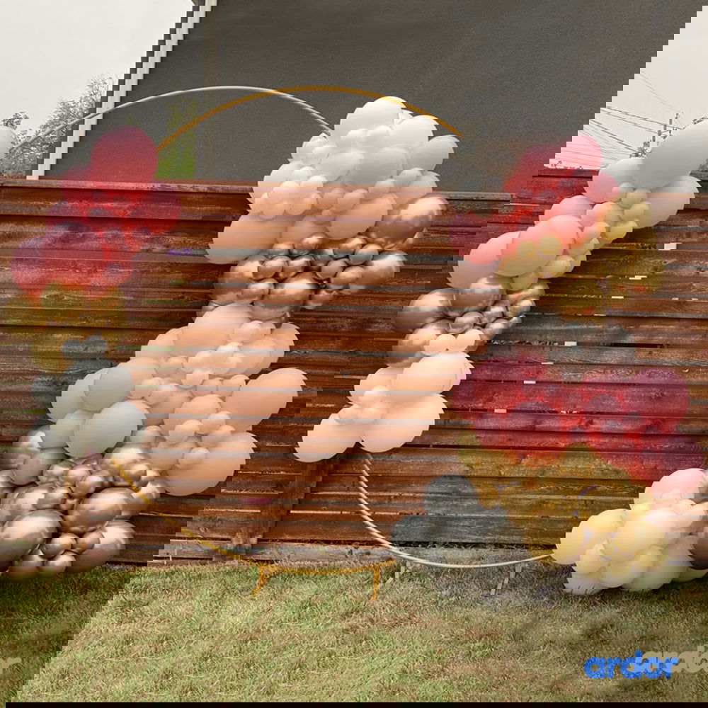 Round Golden Metal Balloon Arch Backdrop - ardor