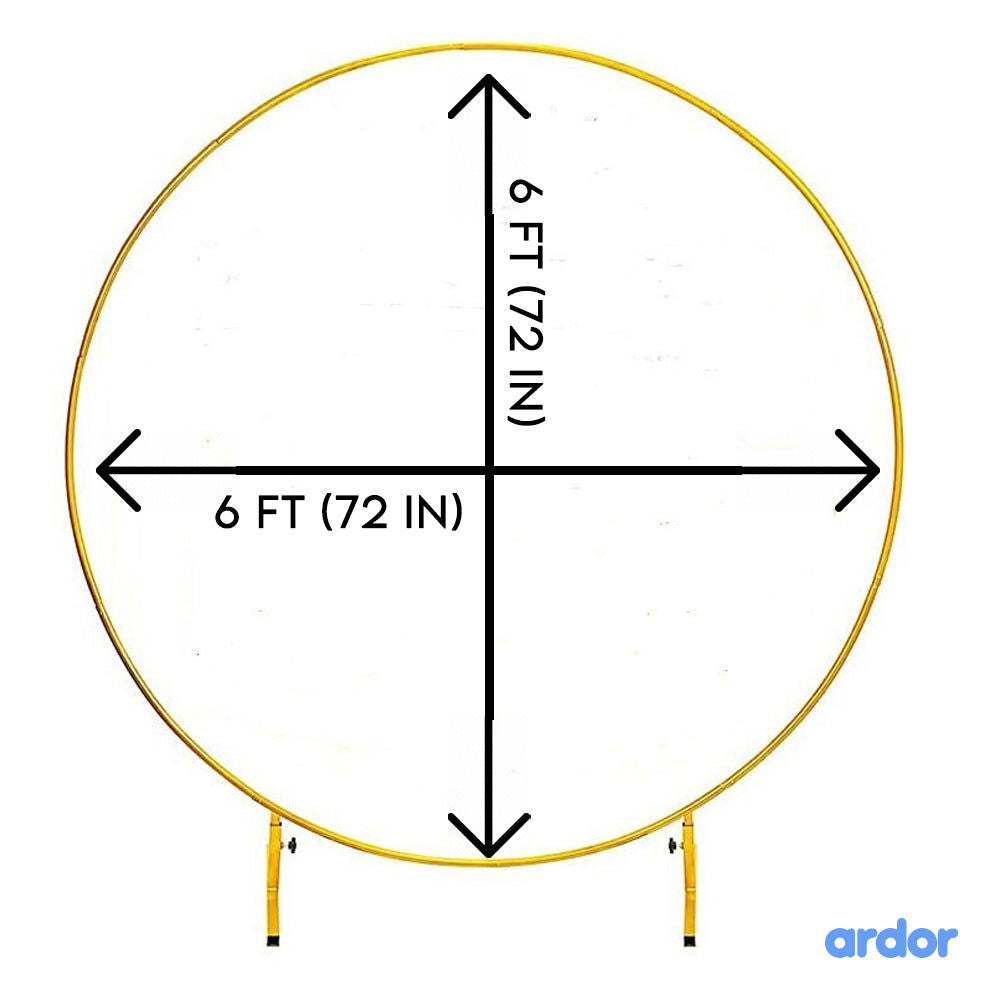 Round Golden Metal Balloon Arch Backdrop - ardor