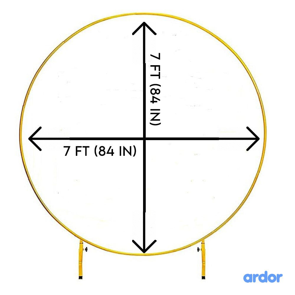 Round Golden Metal Balloon Arch Backdrop - ardor