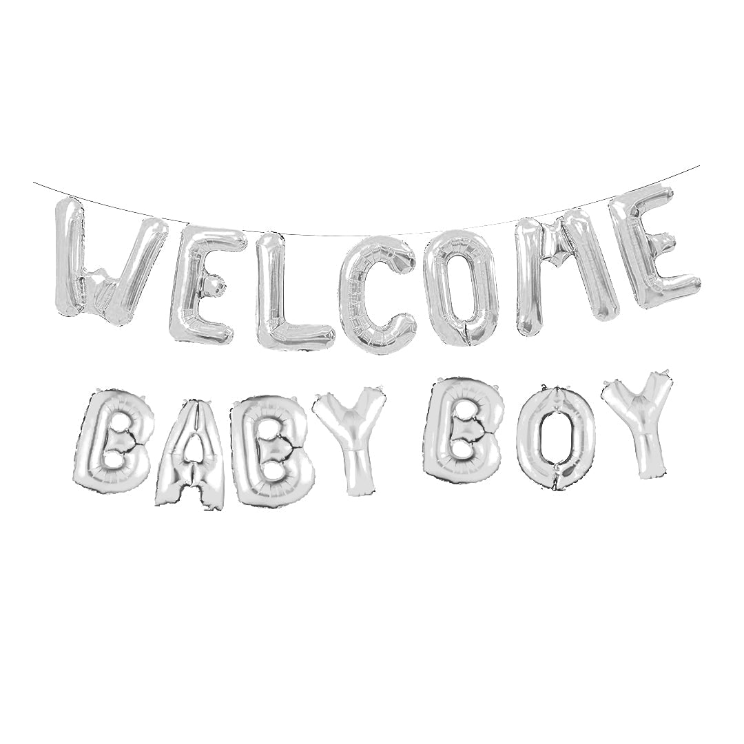 Welcome Baby Boy Foil Balloons Set