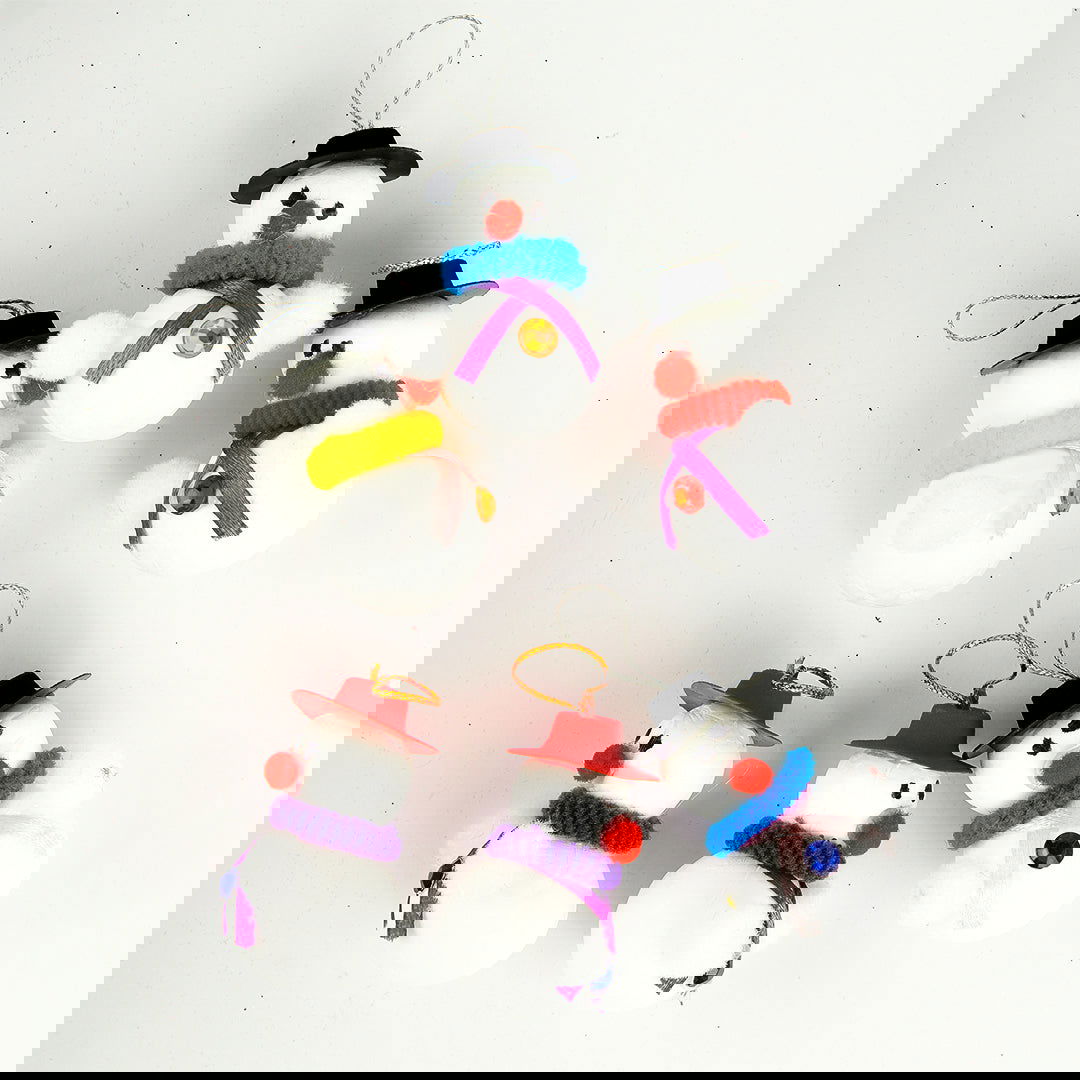 Small Hanging Snow Man 6 Pcs for Christmas Party Decor - ardor