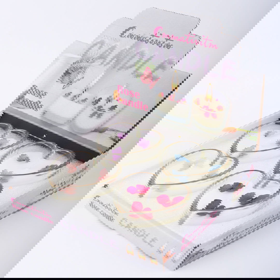 Square & Heart Shaped Glass Scented Candle | Pack of 4 | For Room Decoration - ardor