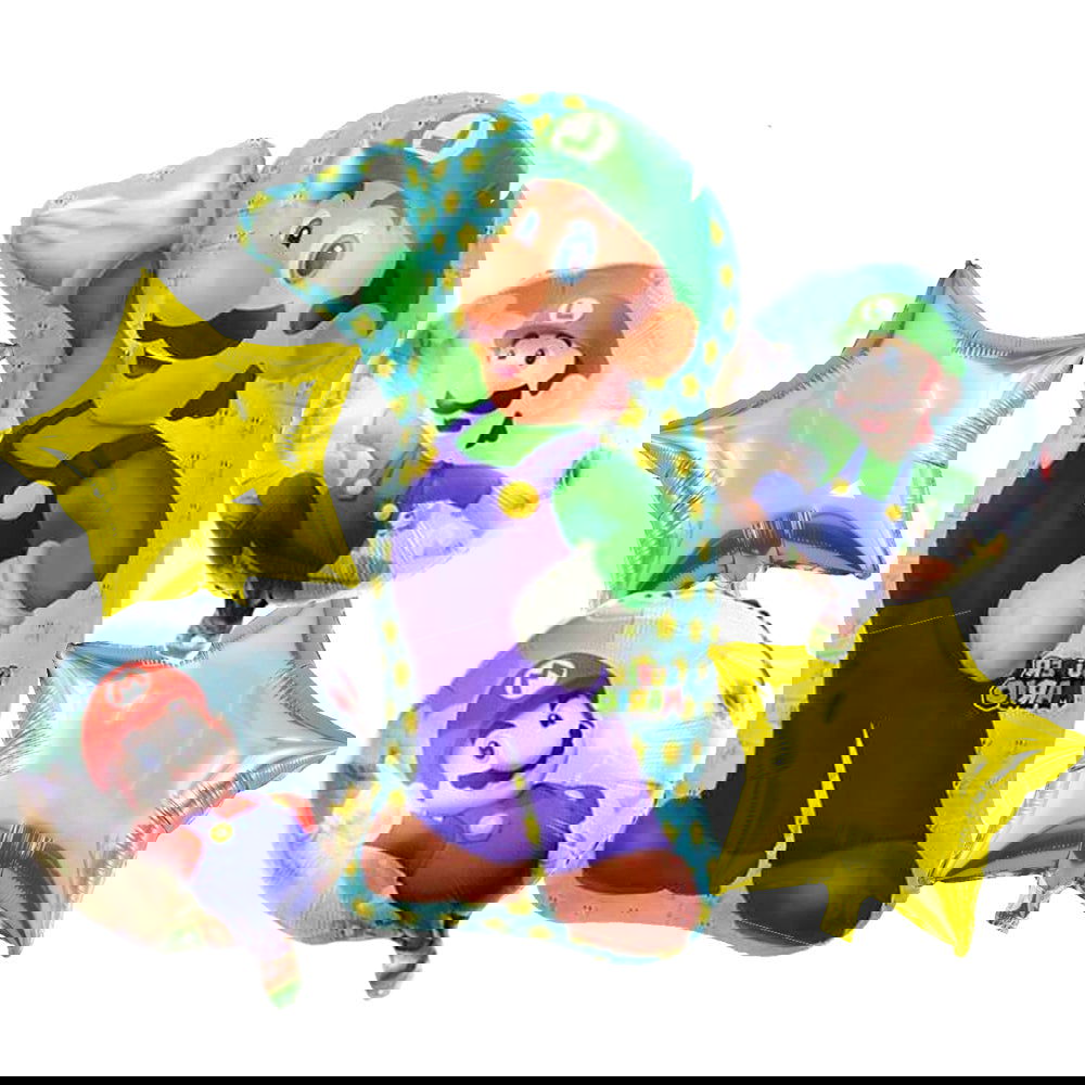 Super Mario 5 Pcs Foil Balloons Set