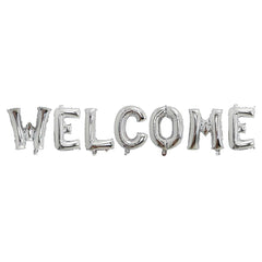 Welcome Foil Balloon Silver Color - ardor