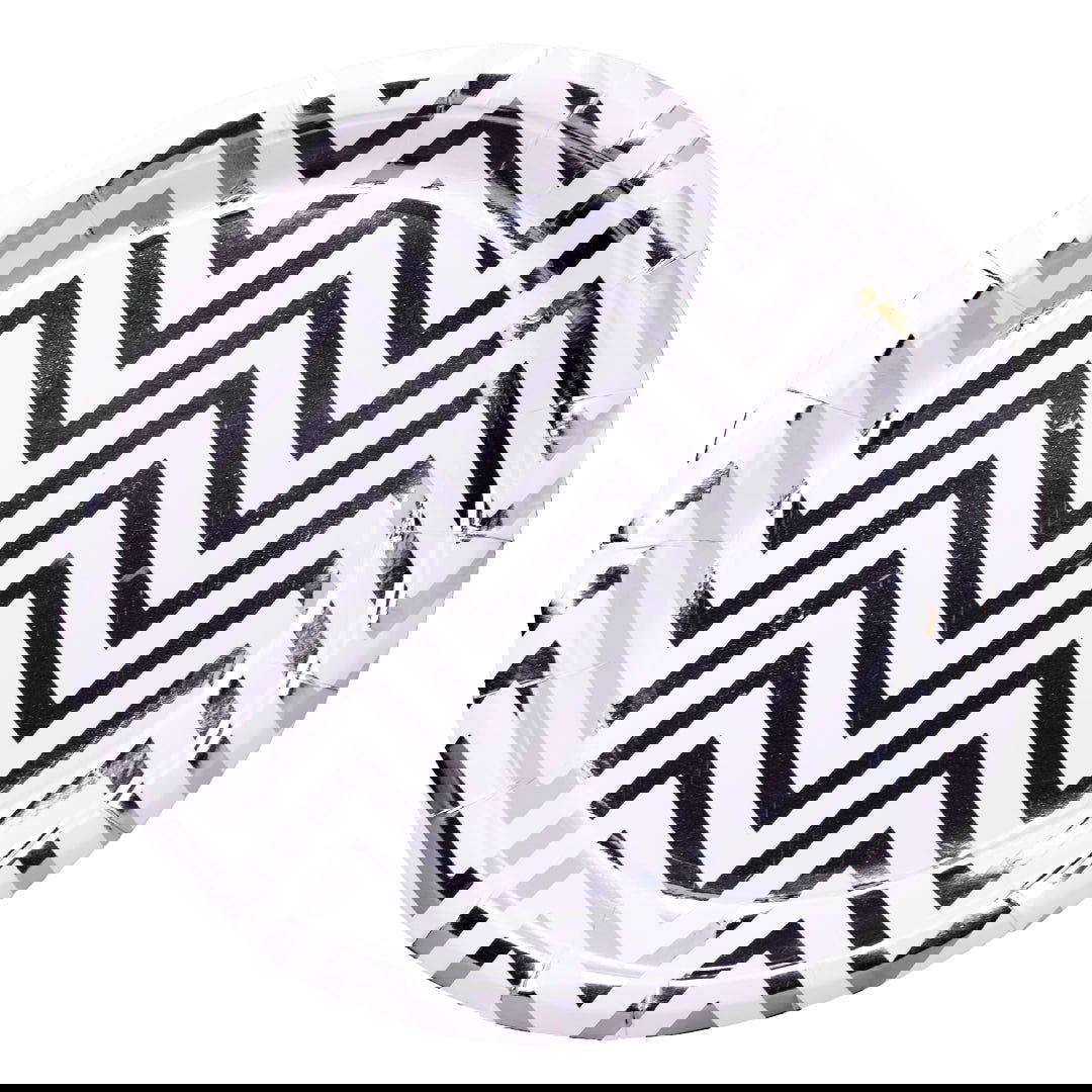 Zig Zag Silver Paper Plates - ardor