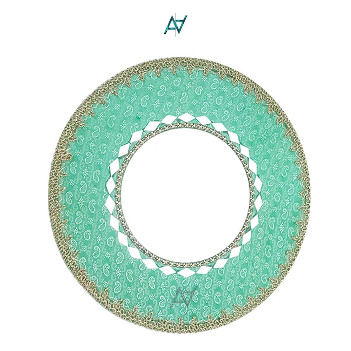 Fancy Round Shaped Jamawar Fabric Decorated Tray For Maiyun, Mehndi, Shadi, Nikkah, Dholki, Decoration