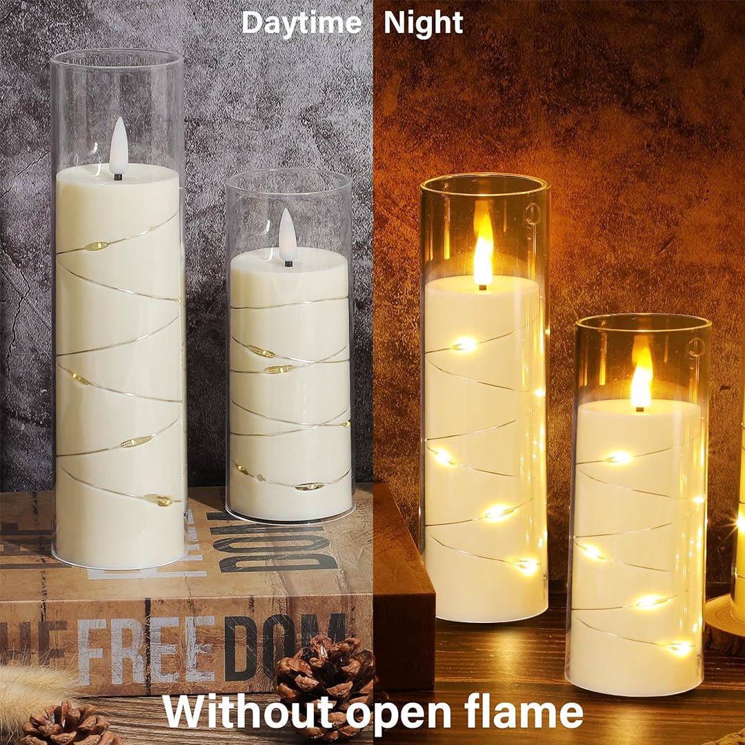 Battery Operate Acrylic Led Candle - aliakbardecoration