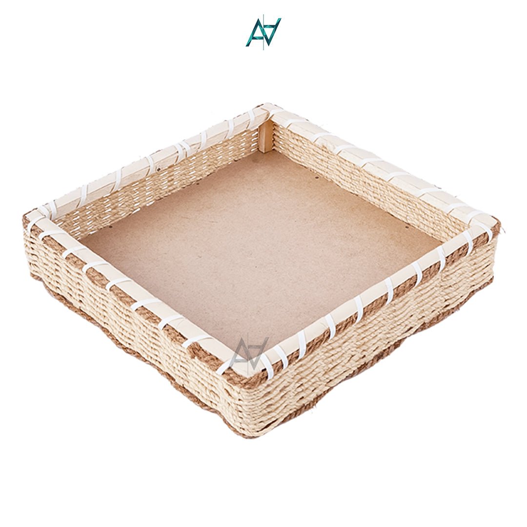 Beidge Square Jute Storage Basket for Home or Gifting - aliakbardecoration