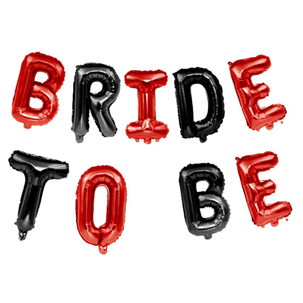 Bride To Be Red & Black Colored Balloon - aliakbardecoration
