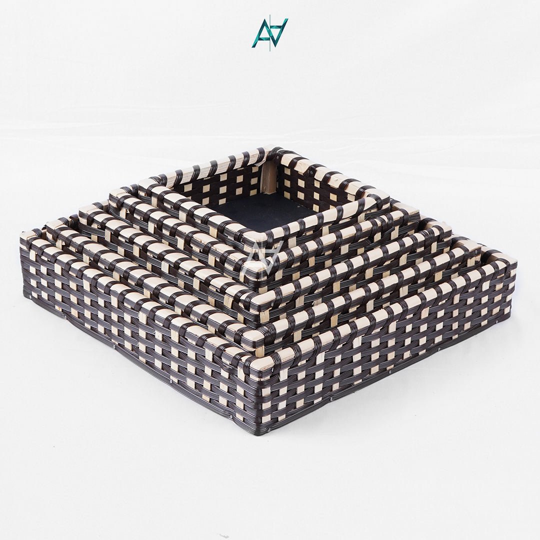 Brown Square Cane Basket for Home or Gifting - aliakbardecoration