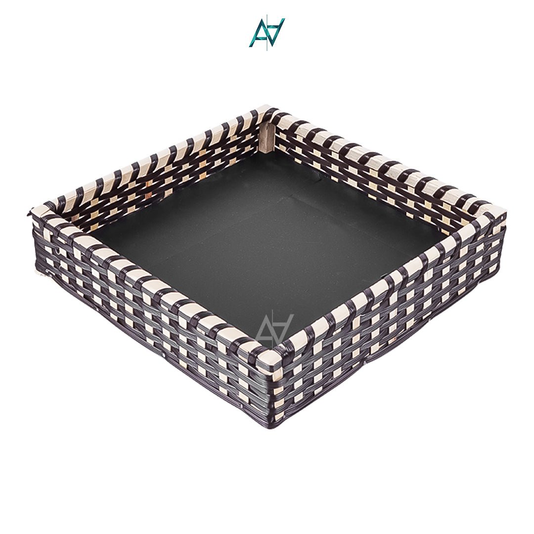 Brown Square Cane Basket for Home or Gifting - aliakbardecoration