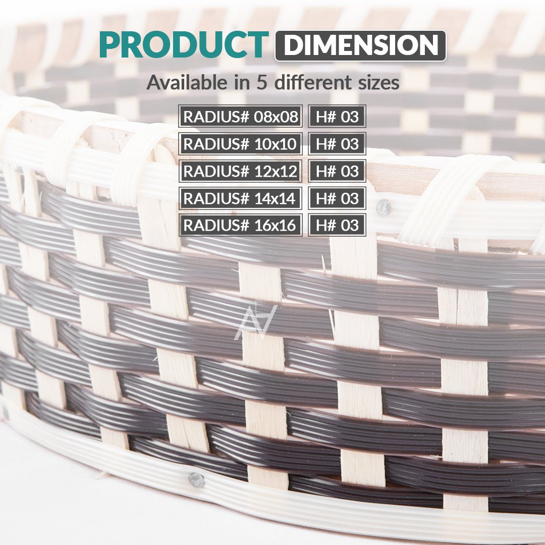 Brown & White - Round Jute Serving & Storage Tray for Home Decor - aliakbardecoration