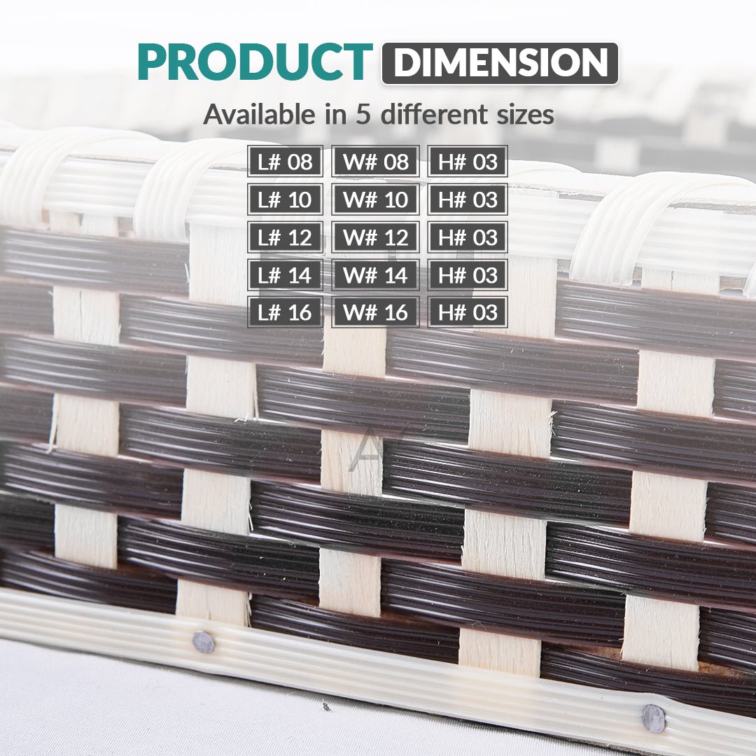 Brown & White Square Cane Basket for Home or Gifting - aliakbardecoration