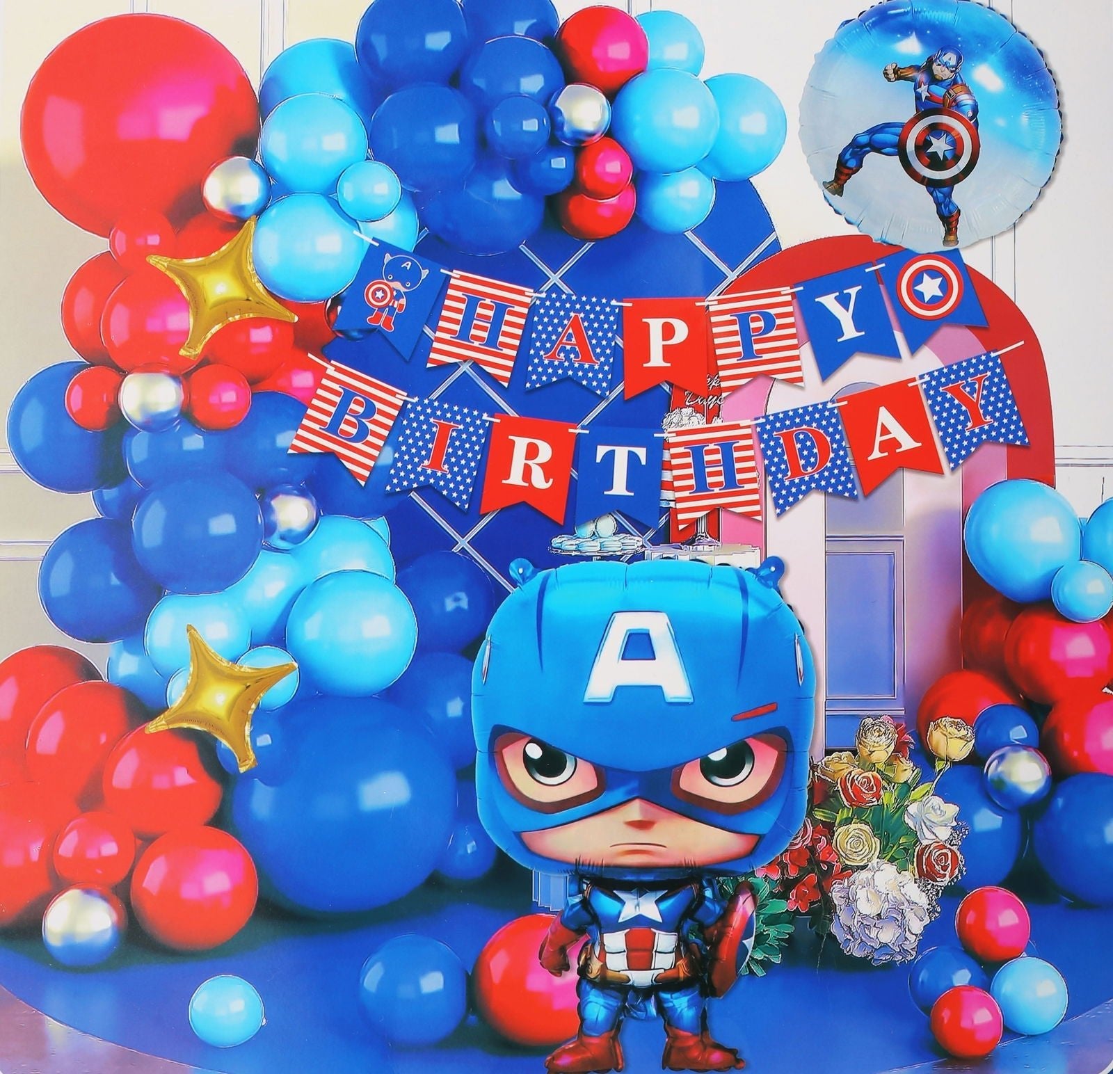 Captain America Theme Balloon Kit - aliakbardecoration
