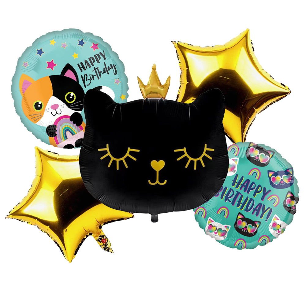 Cat 5 Pcs Foil Balloons - aliakbardecoration