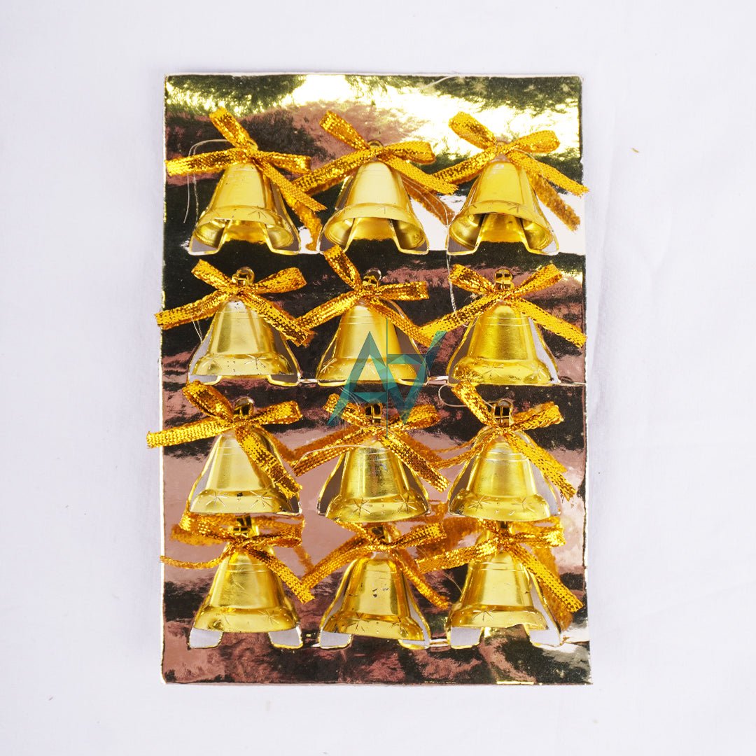 Christmas Bell Hanging – Set of 12 (Golden) - aliakbardecoration