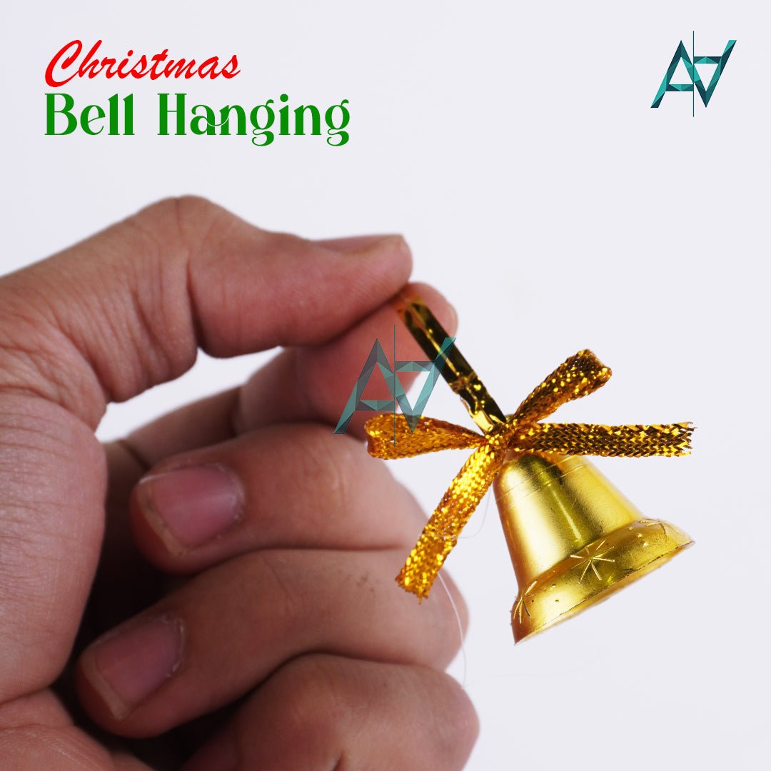 Christmas Bell Hanging – Set of 12 (Golden) - aliakbardecoration
