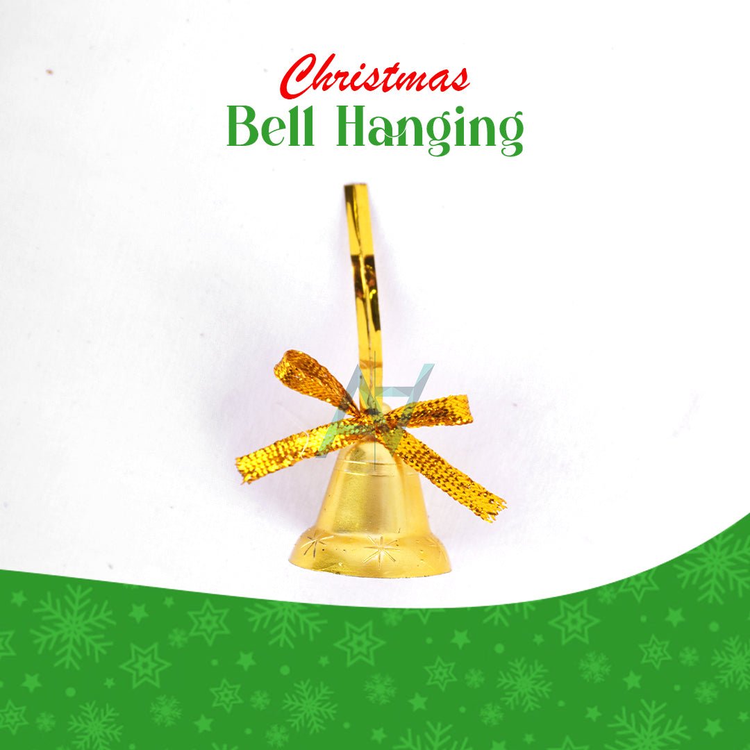 Christmas Bell Hanging – Set of 12 (Golden) - aliakbardecoration