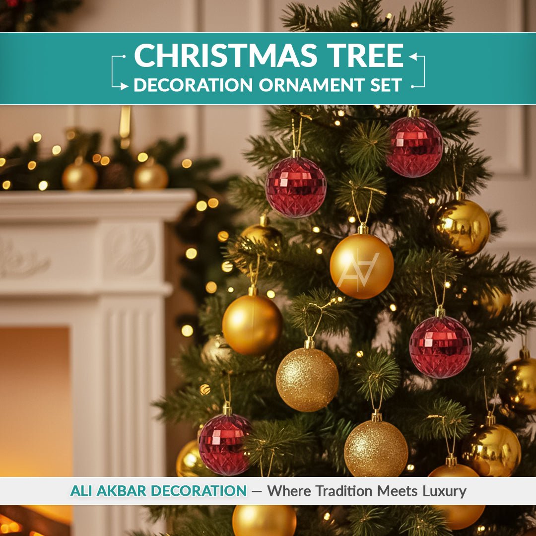 Christmas Hanging Balls – Set of 12 (Red & Gold Mix) - aliakbardecoration